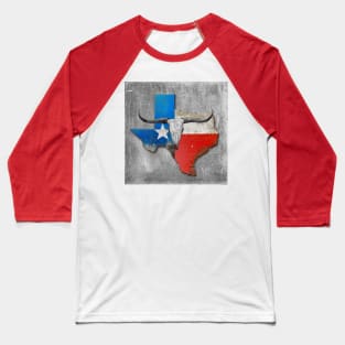 Longhorn Texas Map Baseball T-Shirt